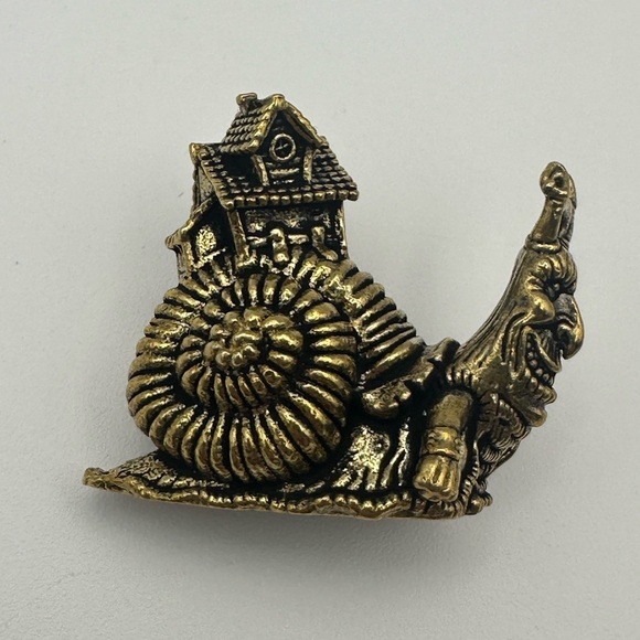 Other - Brass Snail with House and Creature Miniature Figurine Statue
